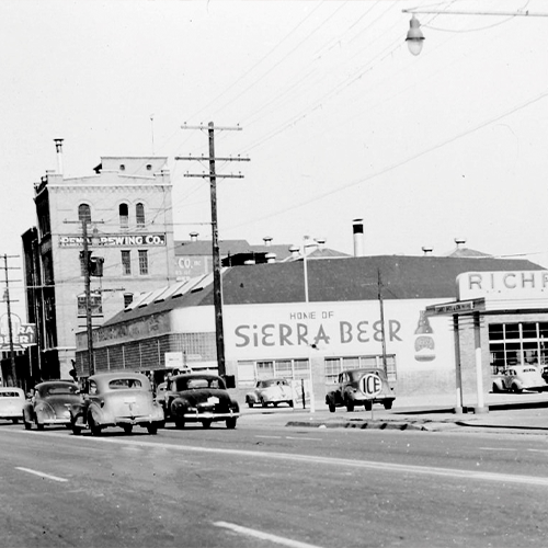 sierra beer painted on Reno Brewing Company building